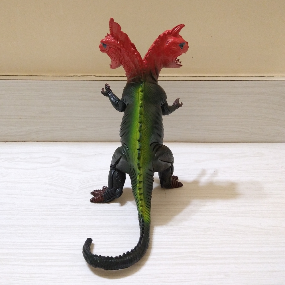 Vintage 1980's Two Headed Dragon Dinosaur Figure 8.5" Dino PVC Vinyl - Picture 3 of 4